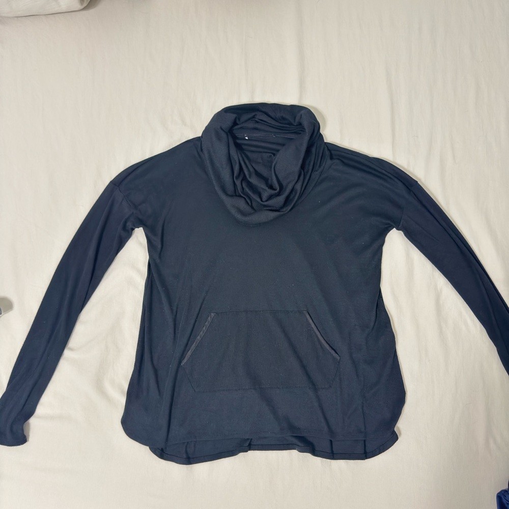 Black Cowl Neck Long Sleeve Top